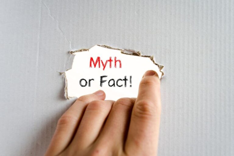 Myth or fact text concept isolated over white background
