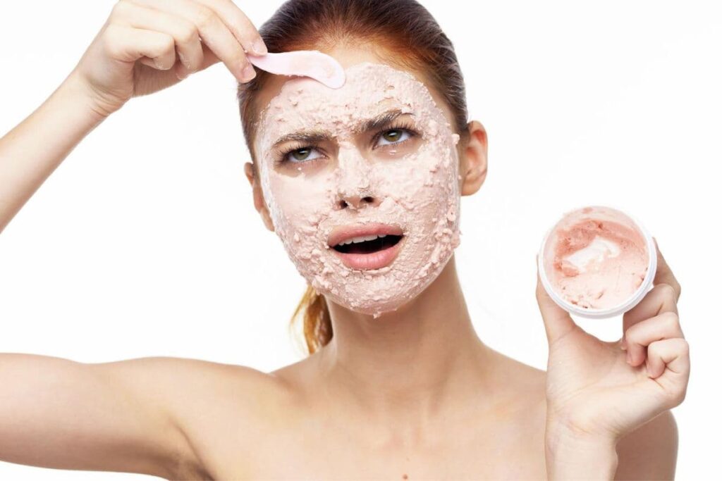 Woman overusing exfoliants on her face