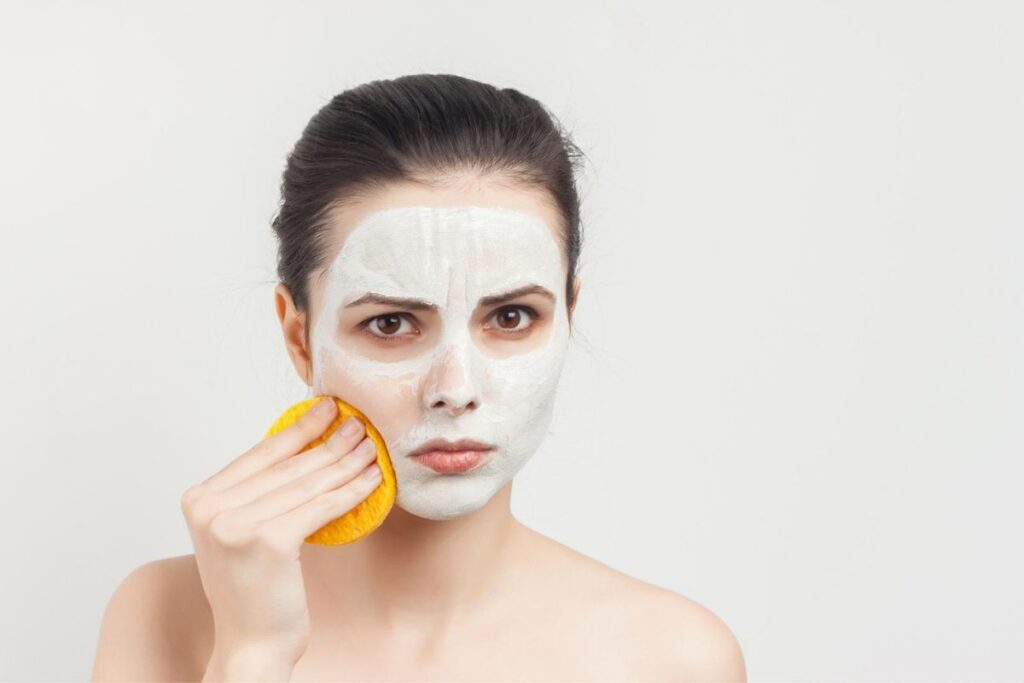 Woman pressing too hard while washing her face