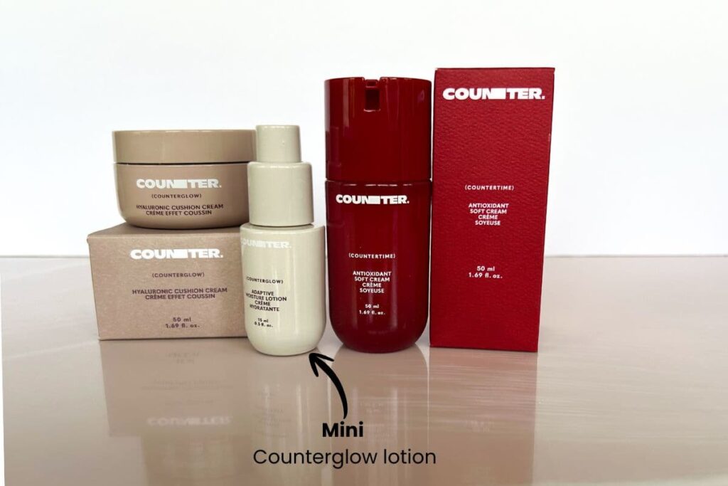 Counter moisturizers on table.