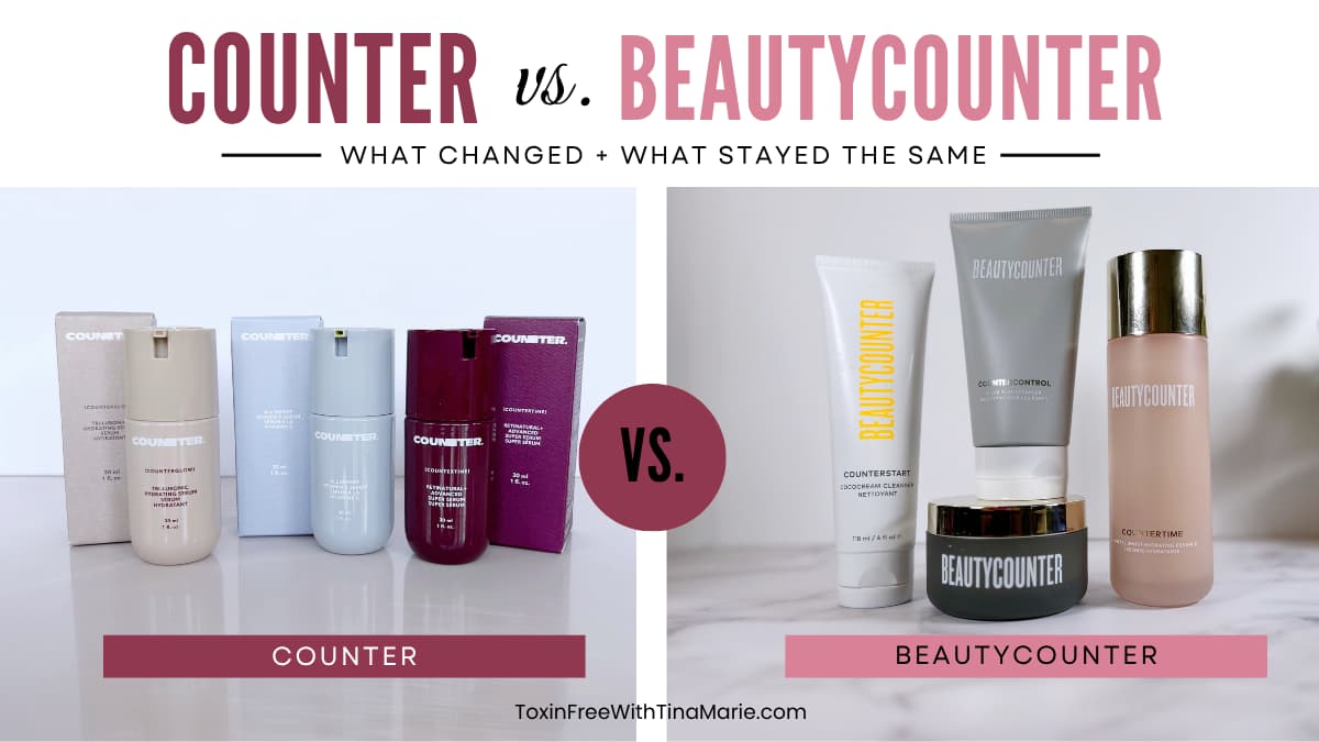 Counter vs. Beautycounter What Changed + what stayed the same with image of both brand's products