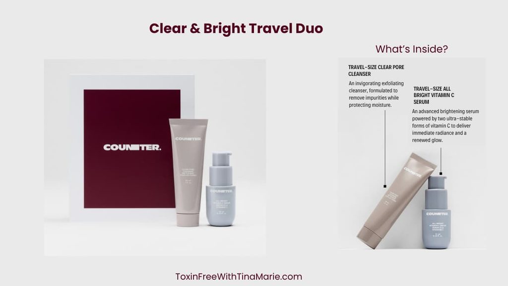 Counter Holiday Gift Guide 2026 Clear & Bright Travel Duo set and what's inside