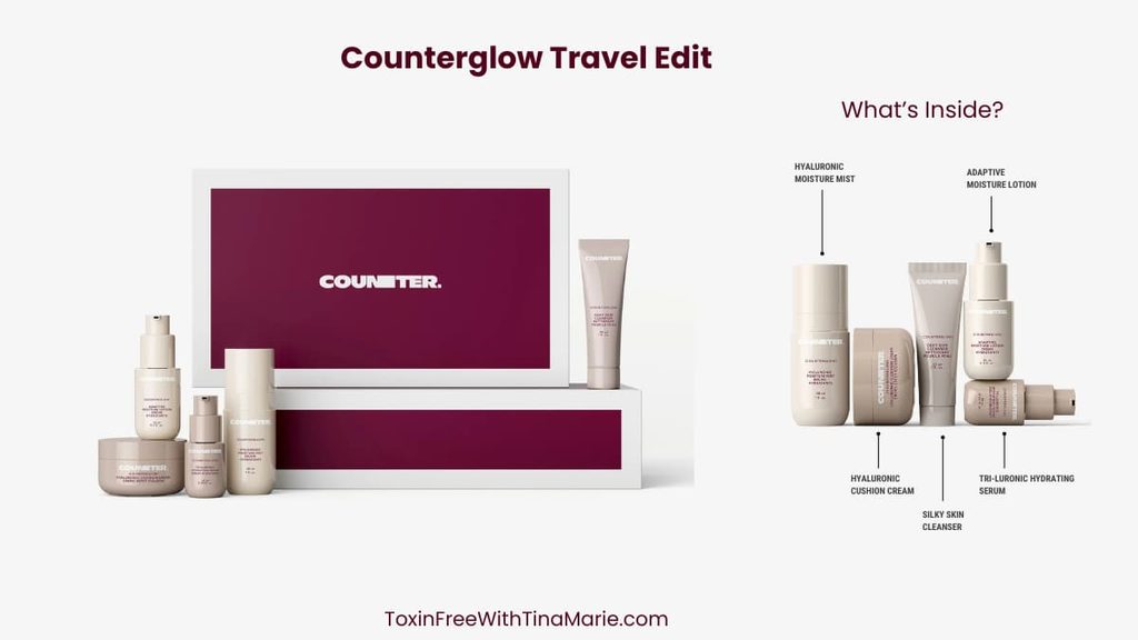 The Counterglow Travel Edit set and what's inside from the Counter Holiday Gift Guide 2026 